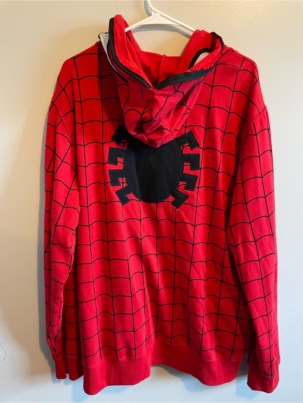 Marvel Spider-Man Red & Blue Hoodie With Face Zip Up - Picture 3 of 4